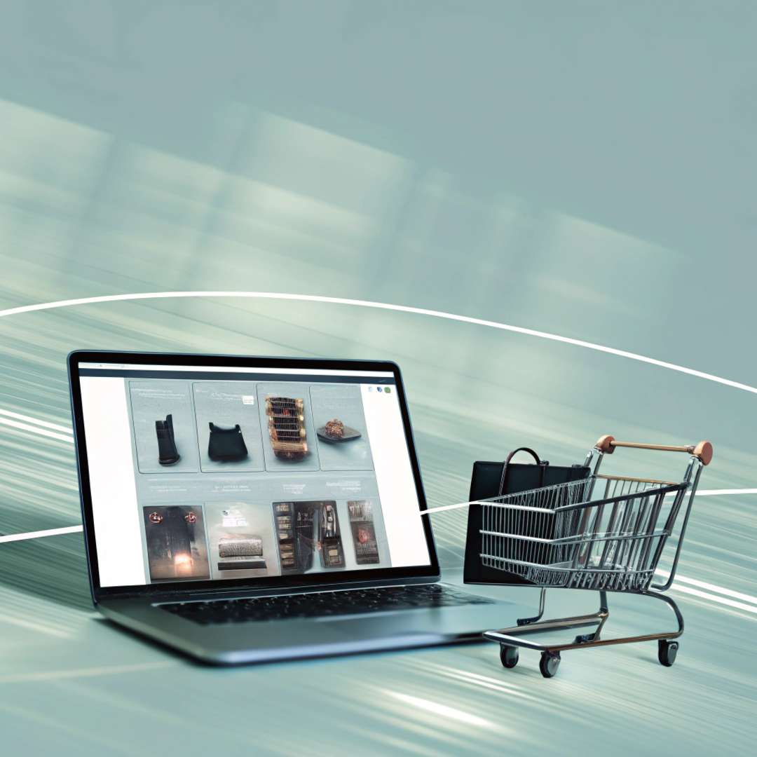 Modern e-commerce laptop setup